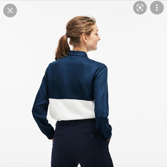 BNWOT Lacoste Women's Regular Fit Bicolour Flowing Piqué Shirt - Picture 3 of 7